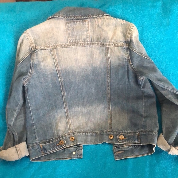 Mudd Distressed Denim Jean Jacket (Juniors M) - Picture 4 of 5